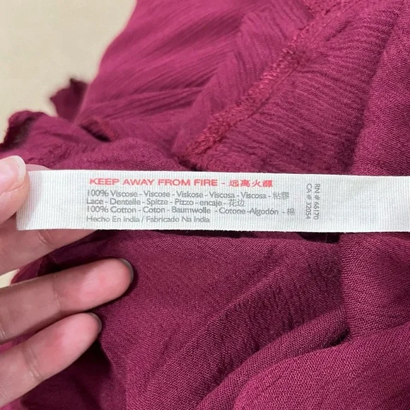 SOLD E Free People Endless Summer Beach Bliss Off Shoulder Maroon Maxi Dress - Picture 14 of 16